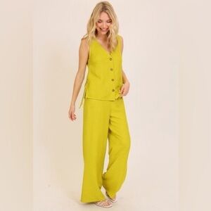 171 - Lime Green Vest Pant Set